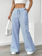 Sutton | Women's Striped Wide Leg Trousers