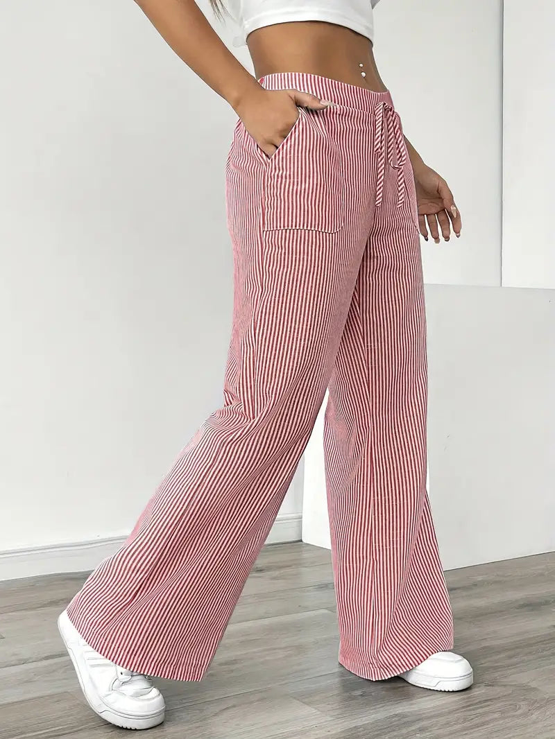 Sutton | Women's Striped Wide Leg Trousers