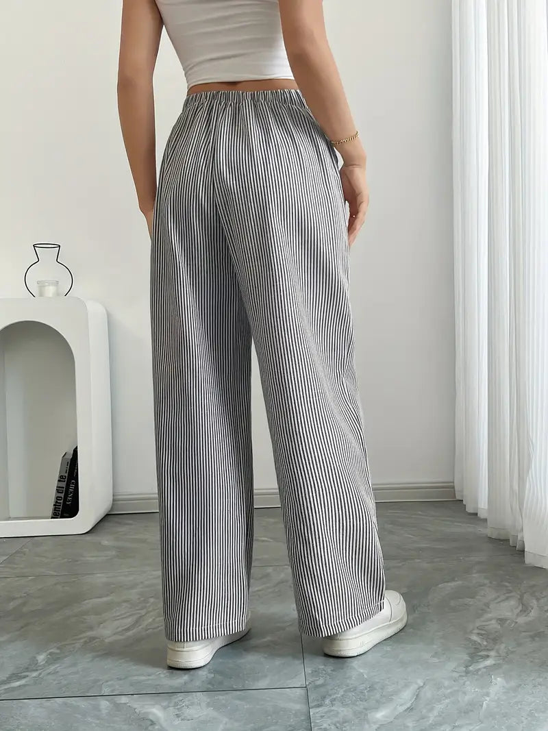 Sutton | Women's Striped Wide Leg Trousers