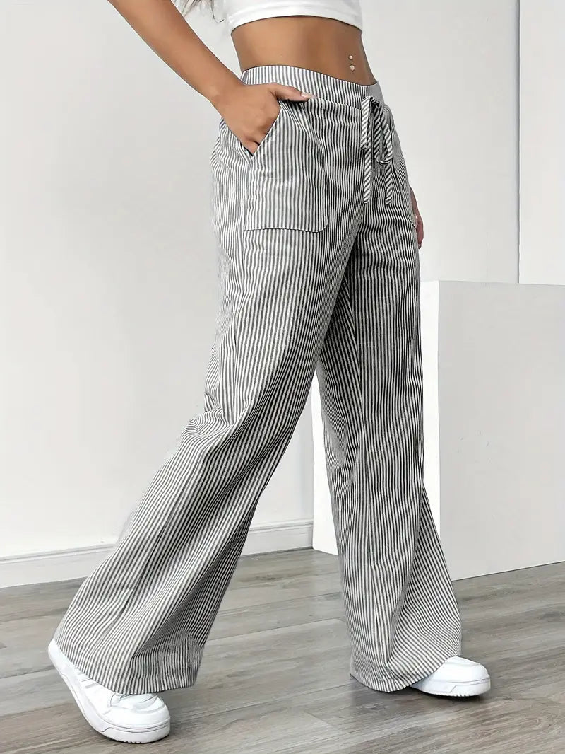 Sutton | Women's Striped Wide Leg Trousers