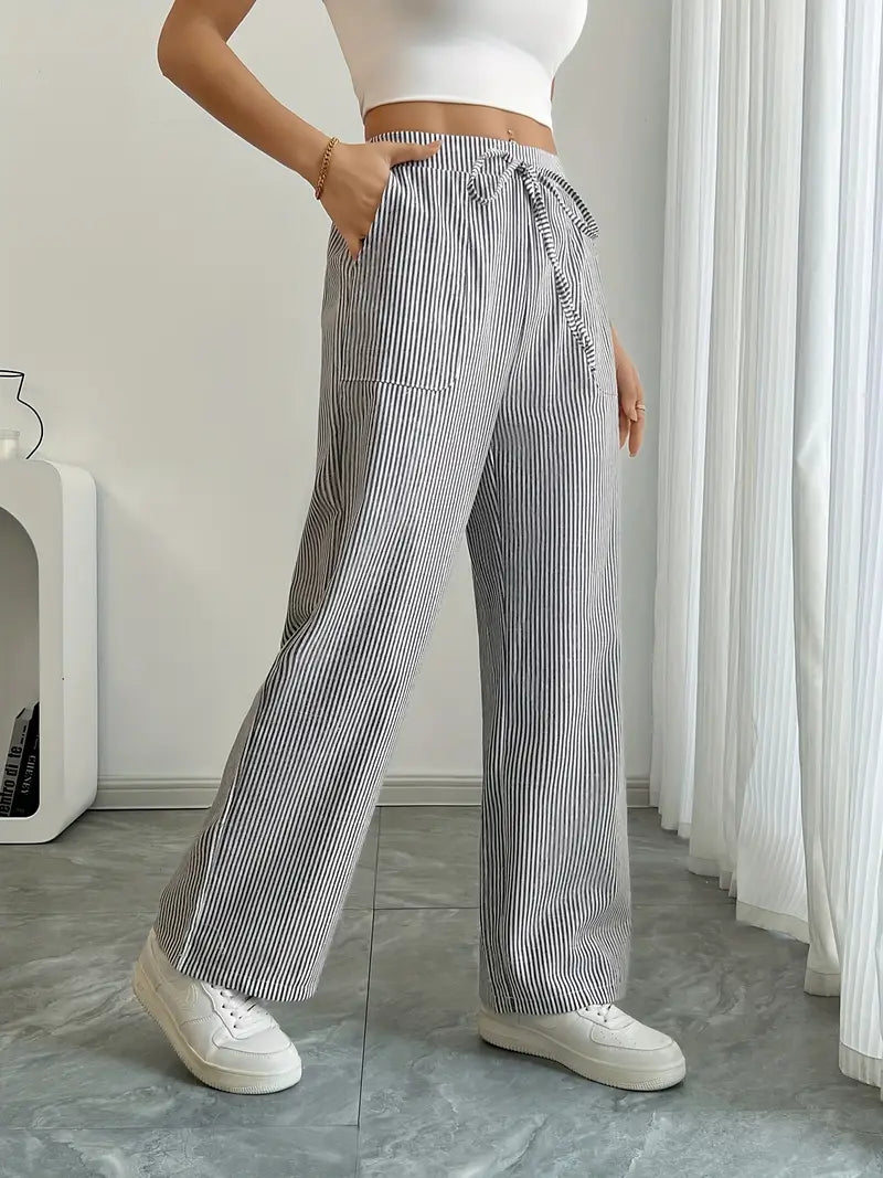 Sutton | Women's Striped Wide Leg Trousers