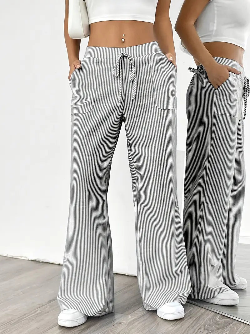 Sutton | Women's Striped Wide Leg Trousers