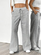 Sutton | Women's Striped Wide Leg Trousers