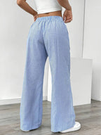 Sutton | Women's Striped Wide Leg Trousers
