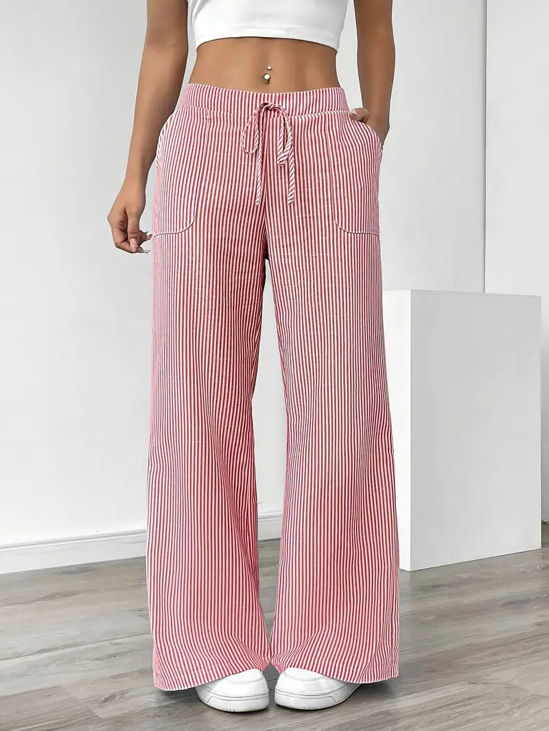 Sutton | Women's Striped Wide Leg Trousers