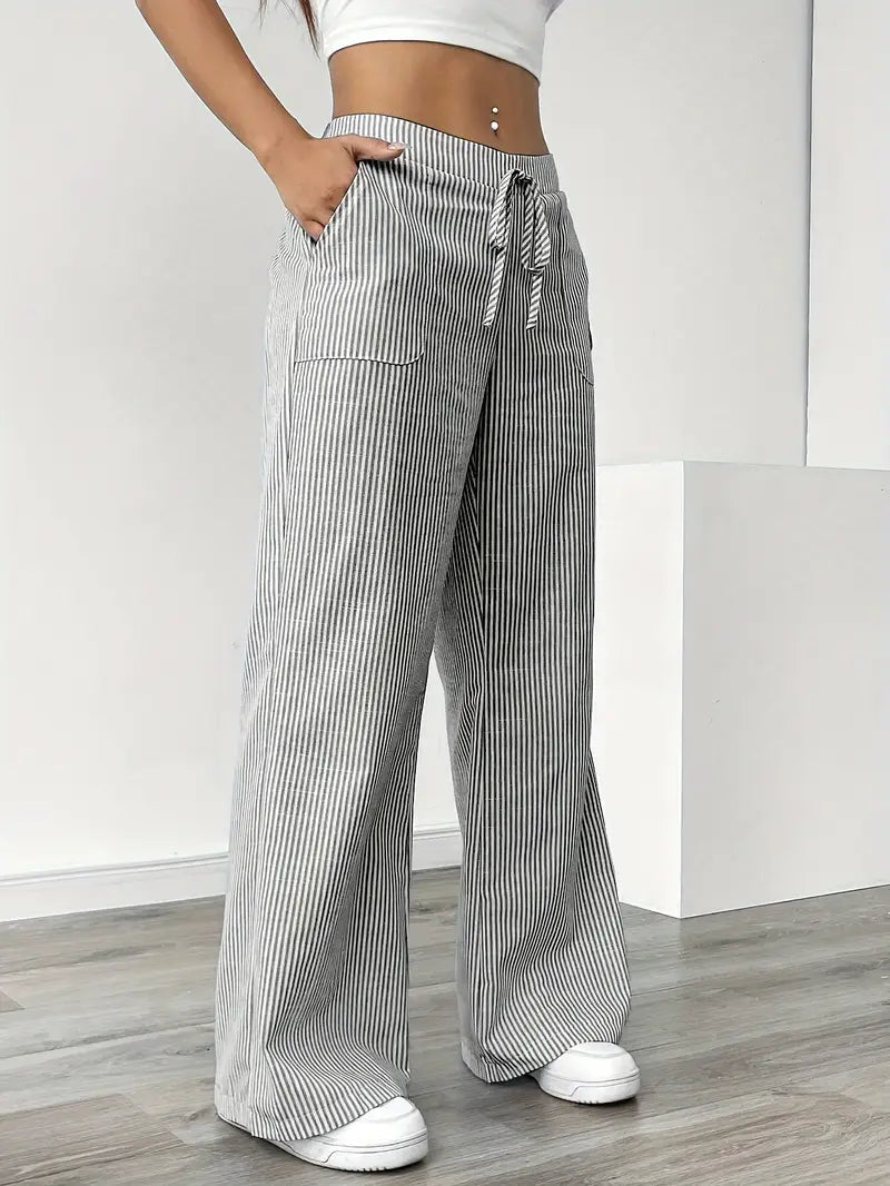 Sutton | Women's Striped Wide Leg Trousers