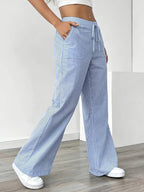 Sutton | Women's Striped Wide Leg Trousers