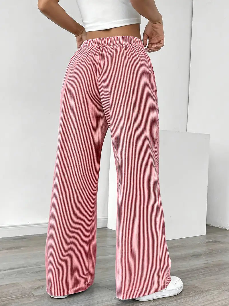 Sutton | Women's Striped Wide Leg Trousers