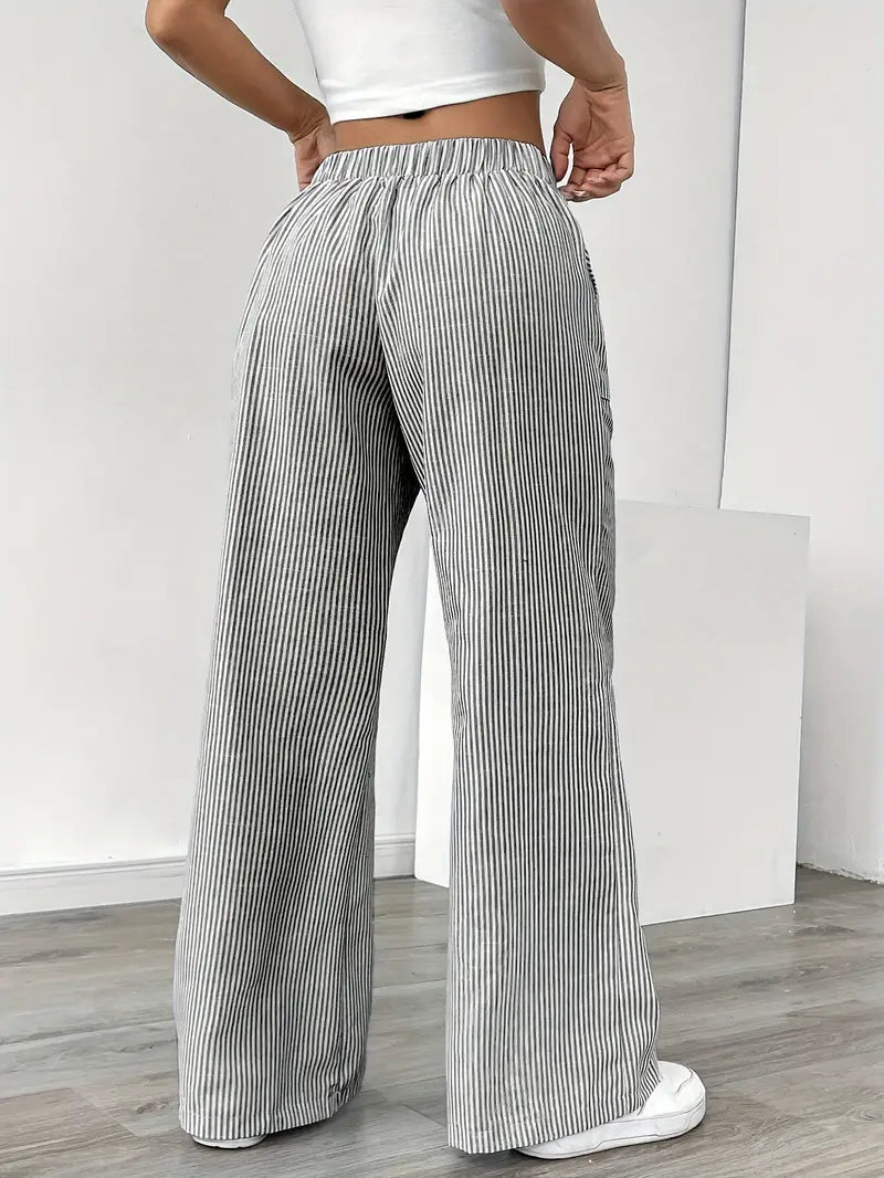 Sutton | Women's Striped Wide Leg Trousers