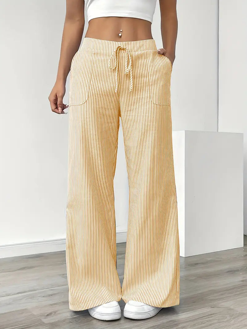 Sutton | Women's Striped Wide Leg Trousers