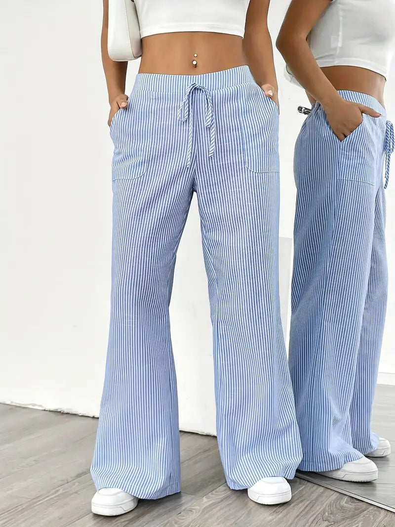 Sutton | Women's Striped Wide Leg Trousers