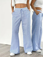 Sutton | Women's Striped Wide Leg Trousers