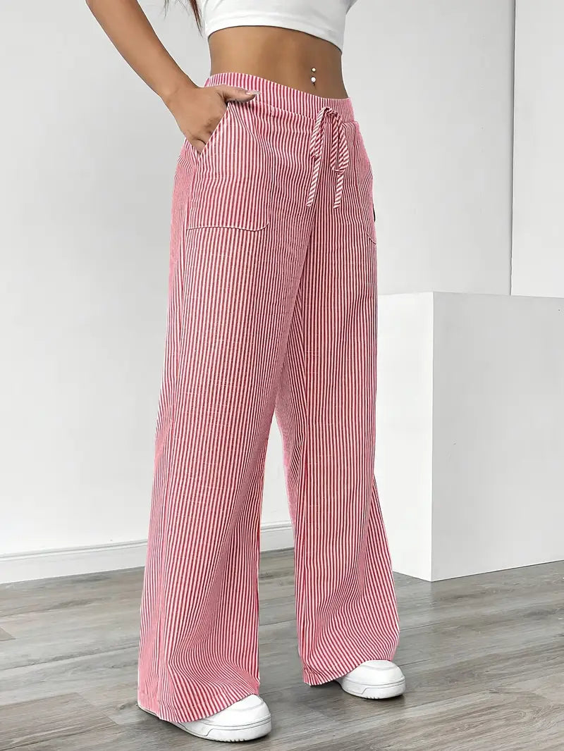Sutton | Women's Striped Wide Leg Trousers