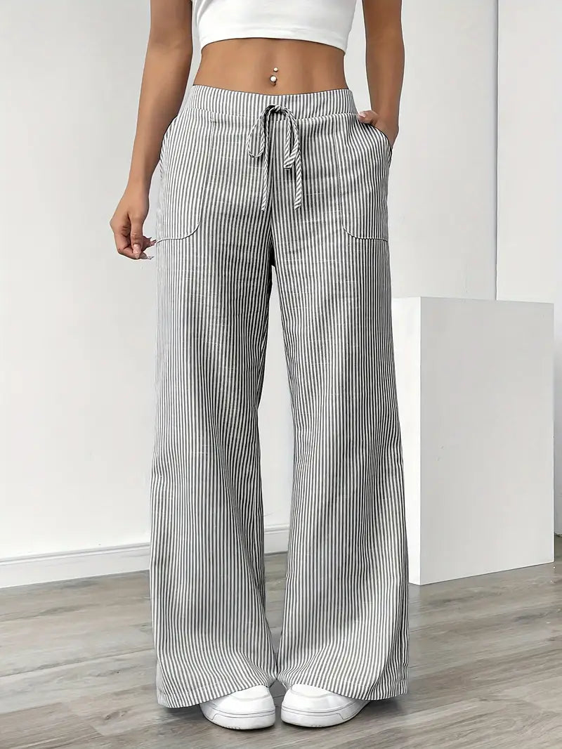 Sutton | Women's Striped Wide Leg Trousers