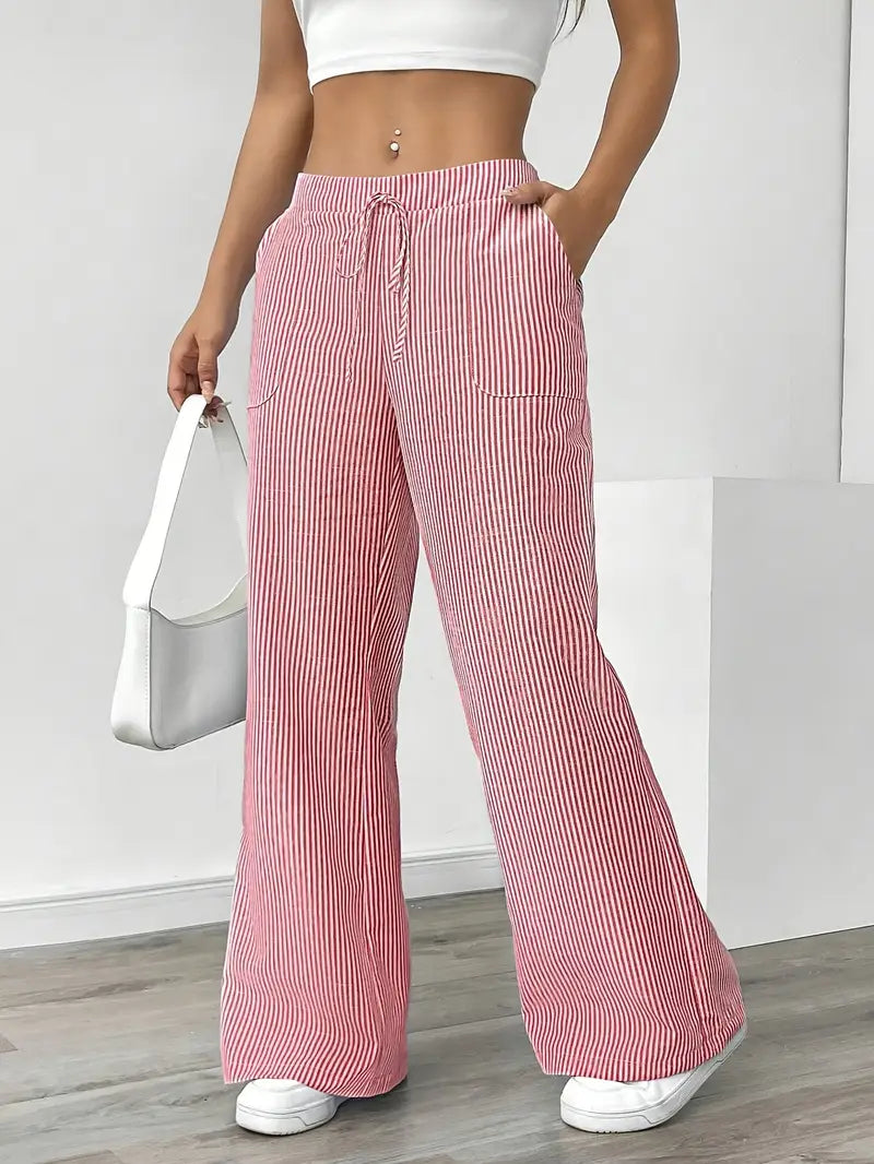 Sutton | Women's Striped Wide Leg Trousers