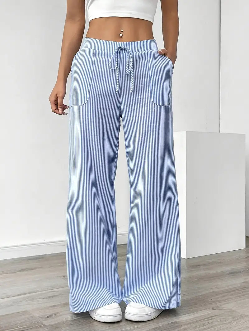 Sutton | Women's Striped Wide Leg Trousers