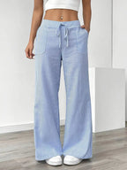 Sutton | Women's Striped Wide Leg Trousers