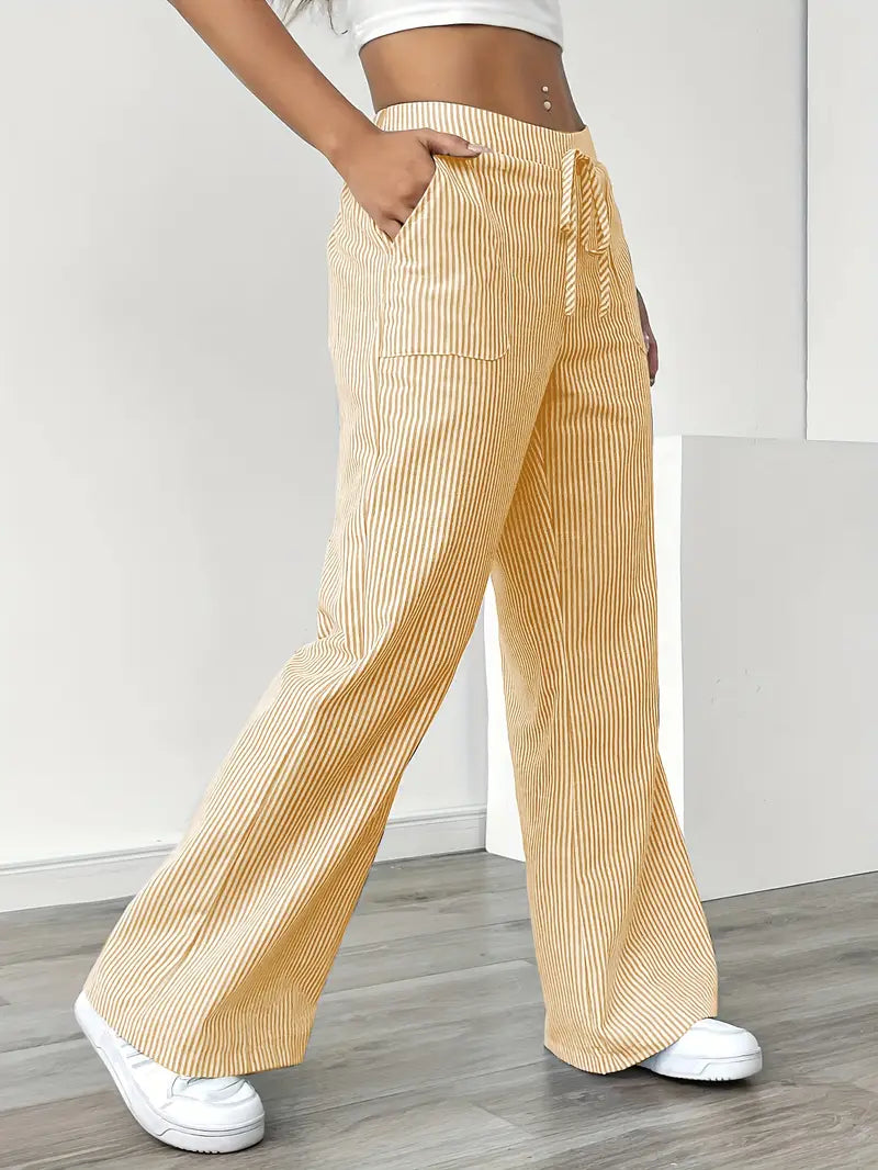 Sutton | Women's Striped Wide Leg Trousers