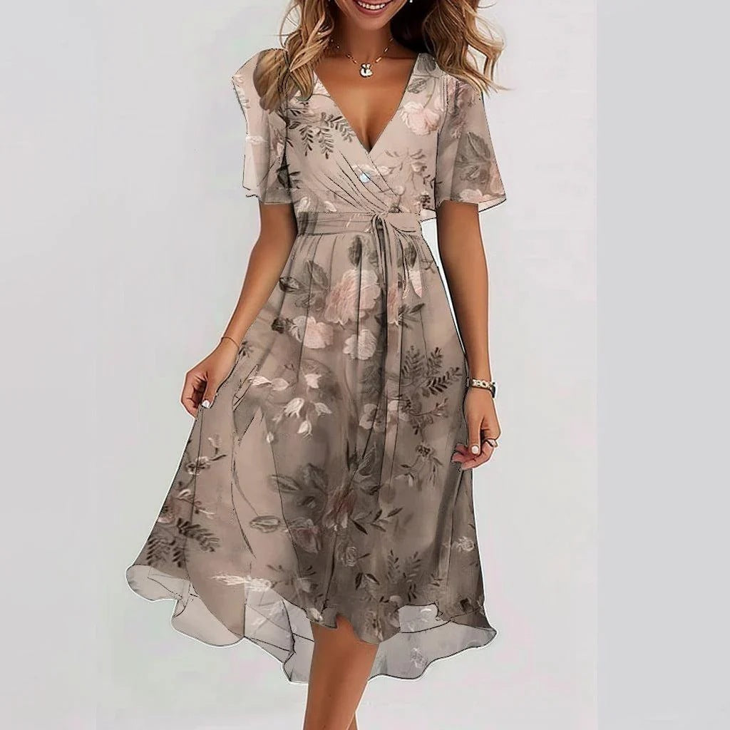 Linne | Women’s Elegant Floral Midi Dress