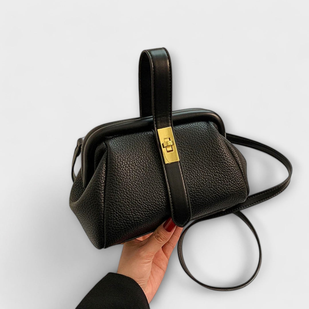 Ivy | Women’s Elegant Brown Mini Handbag with Turn Lock