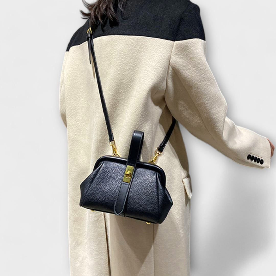 Ivy | Women’s Elegant Brown Mini Handbag with Turn Lock