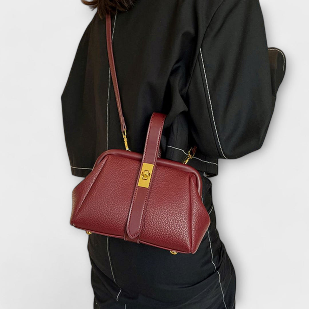 Ivy | Women’s Elegant Brown Mini Handbag with Turn Lock