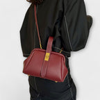 Ivy | Women’s Elegant Brown Mini Handbag with Turn Lock