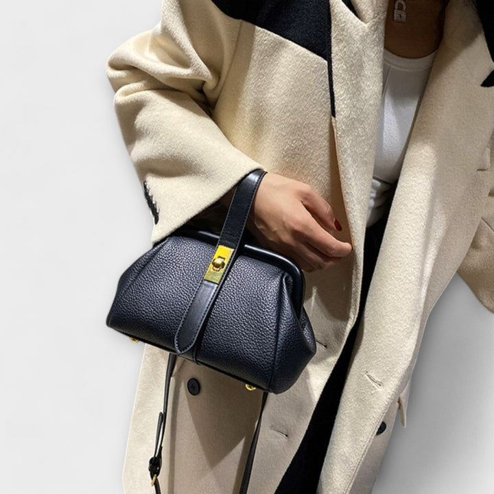 Ivy | Women’s Elegant Brown Mini Handbag with Turn Lock