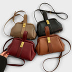Ivy | Women’s Elegant Brown Mini Handbag with Turn Lock