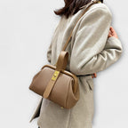 Ivy | Women’s Elegant Brown Mini Handbag with Turn Lock