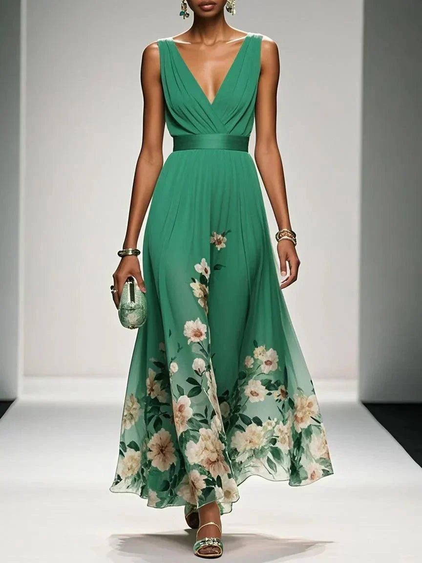 Elara | Women's Floral Print Wedding Guest Dress Elegant