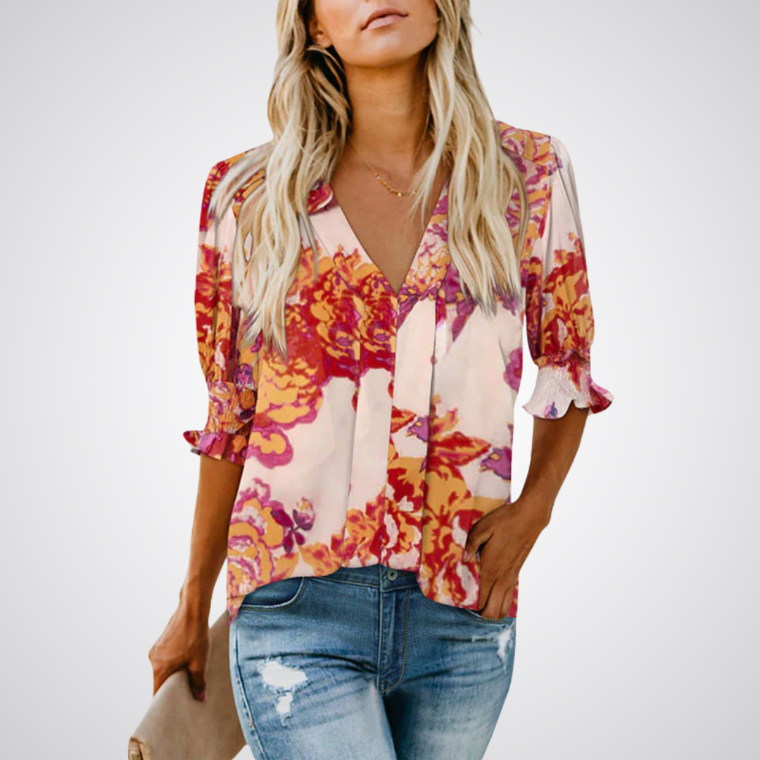 Zirelle | Women's V-Neck Blouse Chic