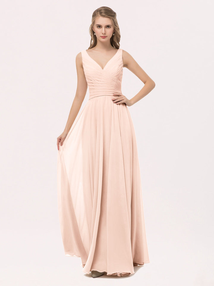 Jolene | Women's V-Neck Pleated Maxi Dress