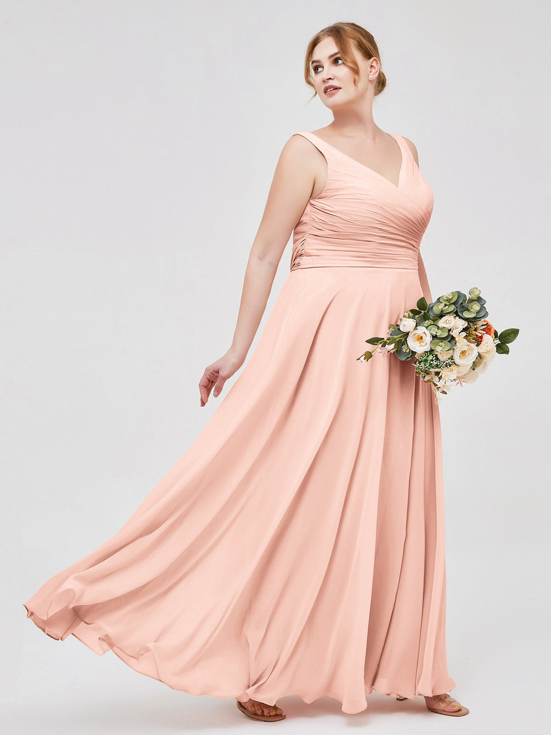 Jolene | Women's V-Neck Pleated Maxi Dress