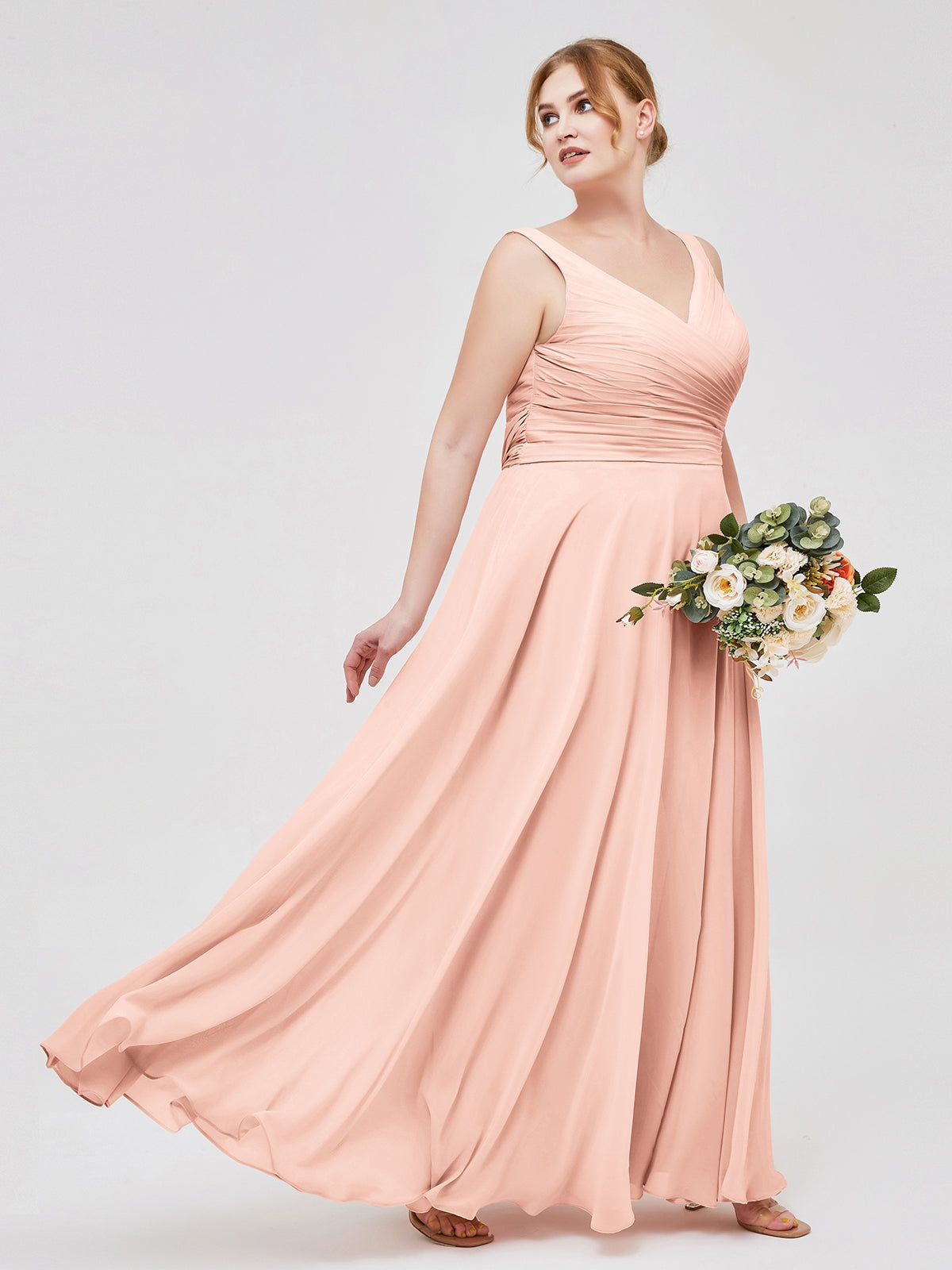 Jolene | Women's V-Neck Pleated Maxi Dress