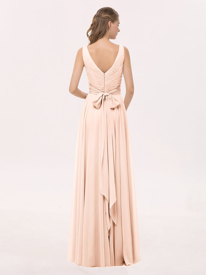 Jolene | Women's V-Neck Pleated Maxi Dress