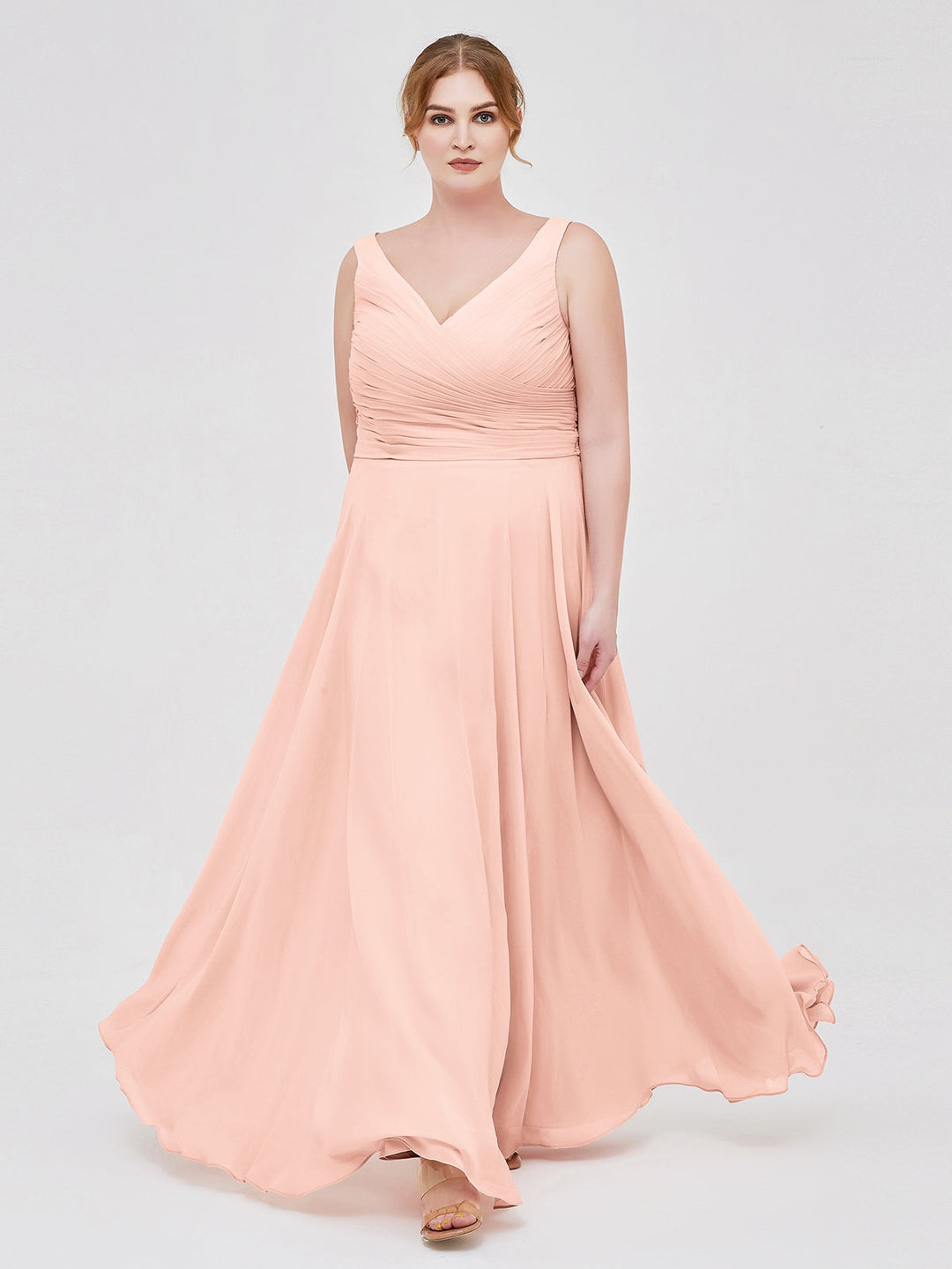 Jolene | Women's V-Neck Pleated Maxi Dress