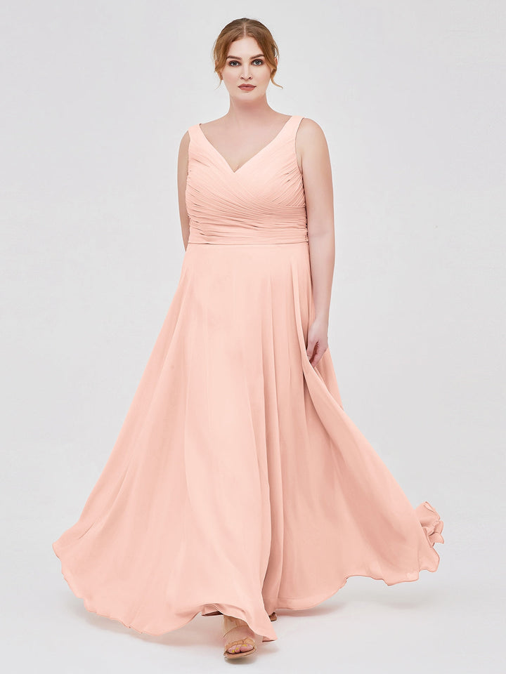 Jolene | Women's V-Neck Pleated Maxi Dress