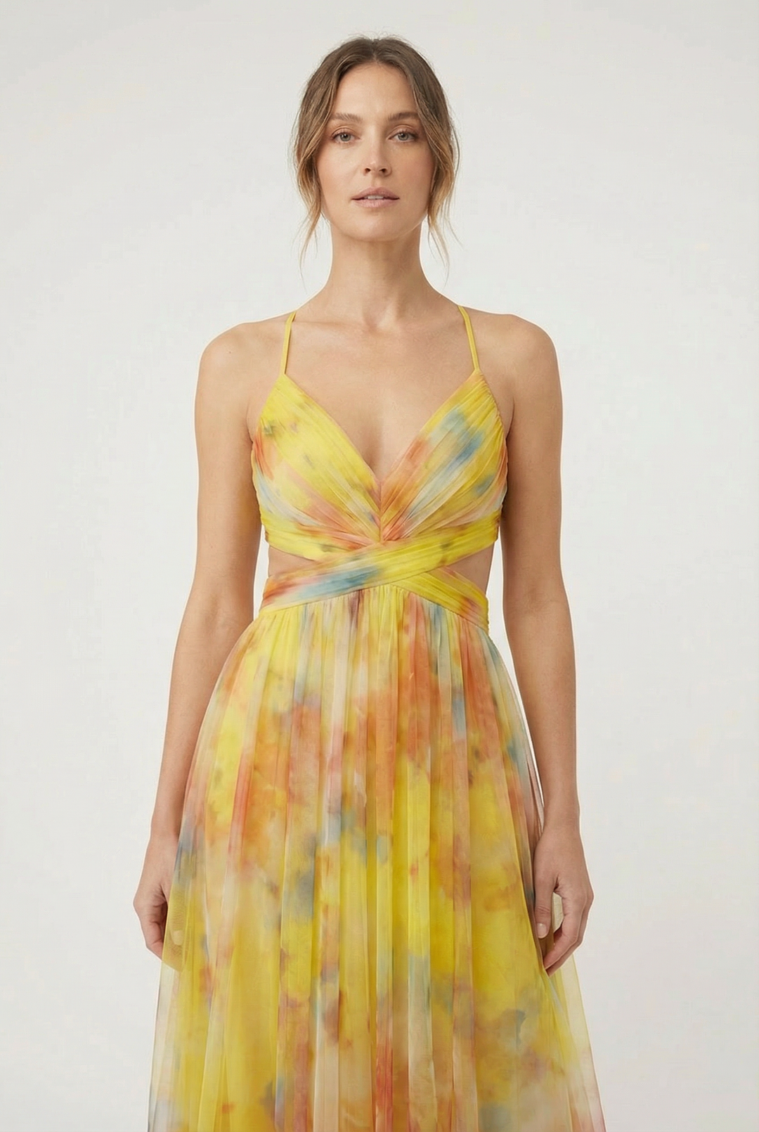 Sienna | Women's Floral Chiffon Maxi Dress Adjustable Elegant