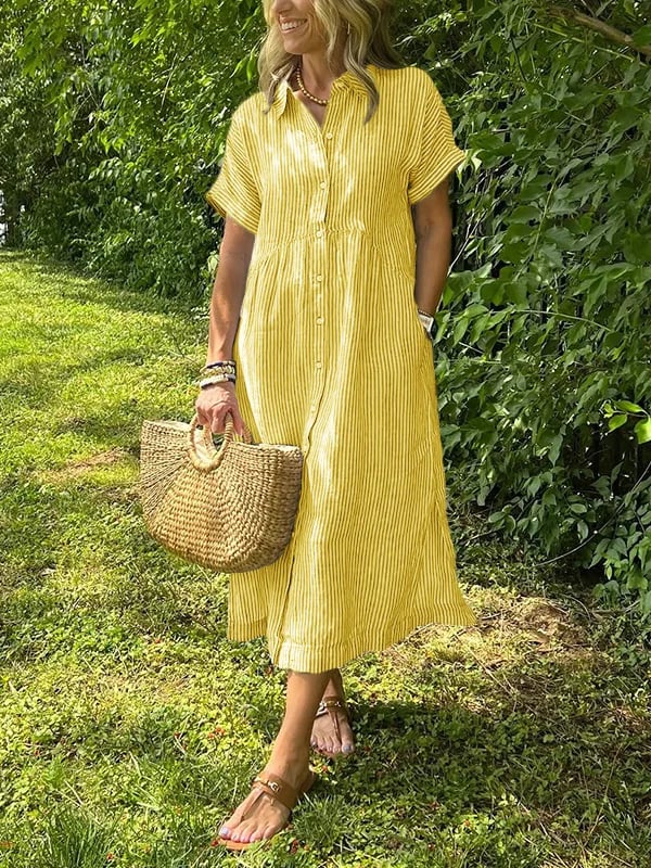 Sutton | Women's Elegant Striped Shirt Dress