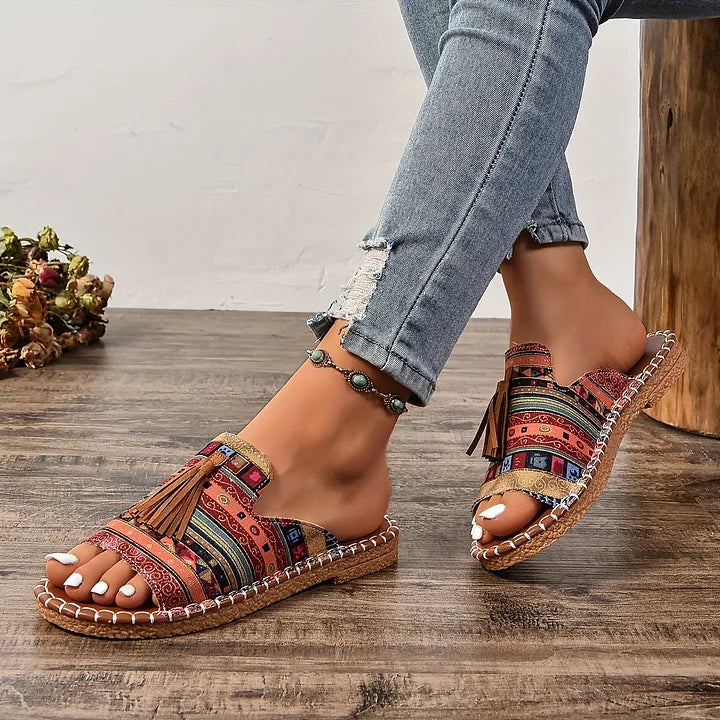 Sutton | Women's Tassel Slip-On Sandals Casual