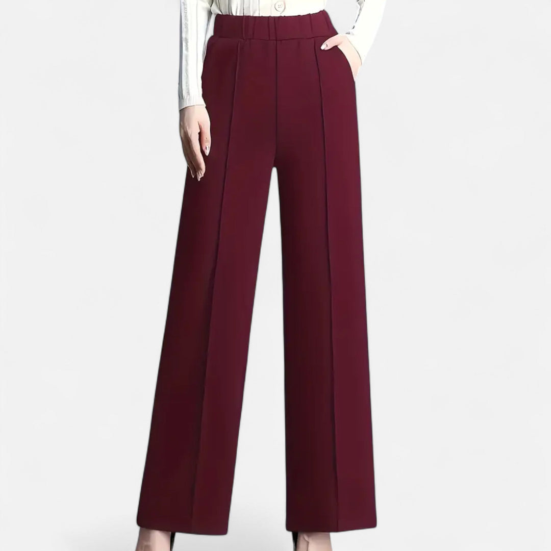 Sutton | Women's High-Waist Wide-Leg Trousers Casual