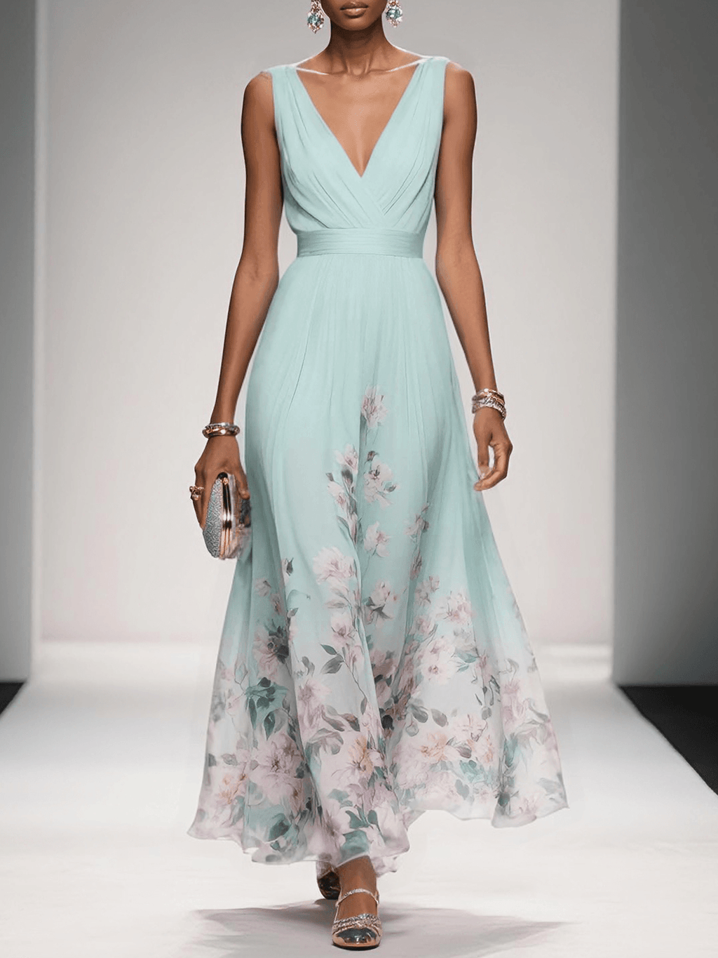 Elara | Women's Floral Print Wedding Guest Dress Elegant
