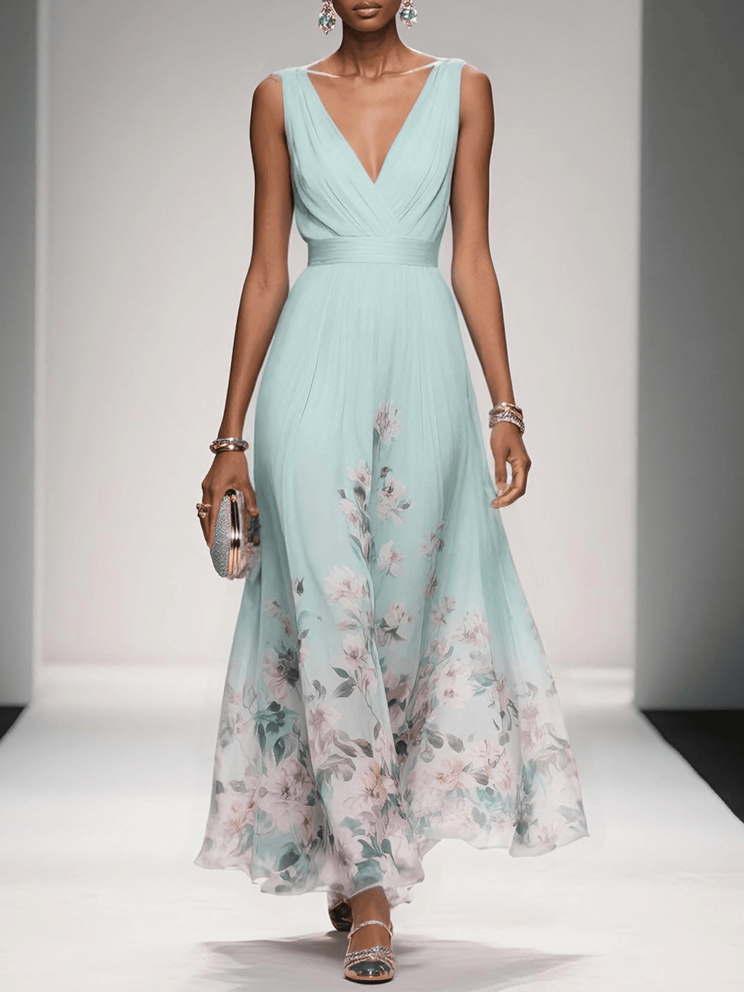 Elara | Women's Floral Print Wedding Guest Dress Elegant