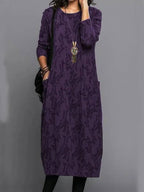 Lennox | Women's Long Sleeve Midi Dress with Pockets Casual