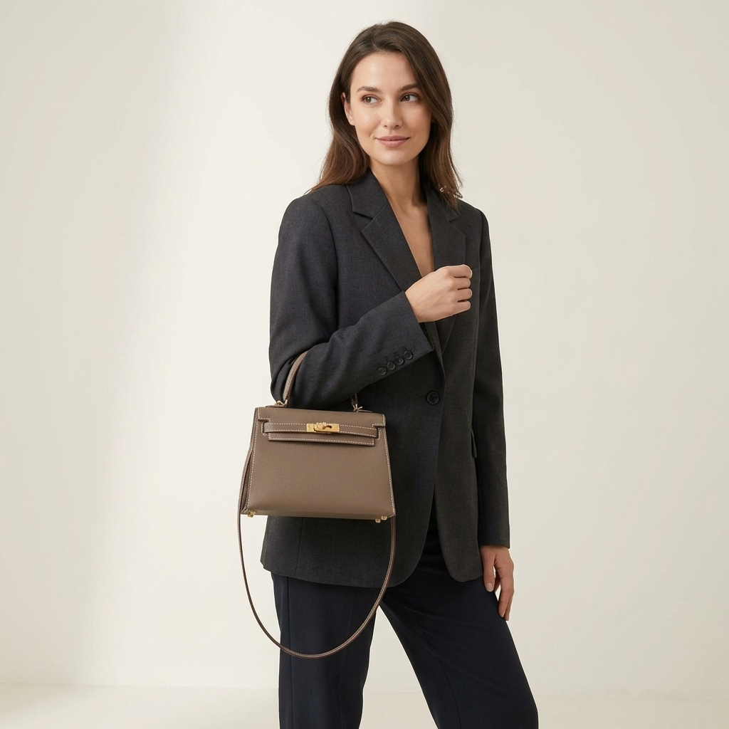 Arden | Women’s Structured Top Handle Handbag Gold Lock