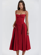 Wren | Women's Strappy Midi Dress Elegant