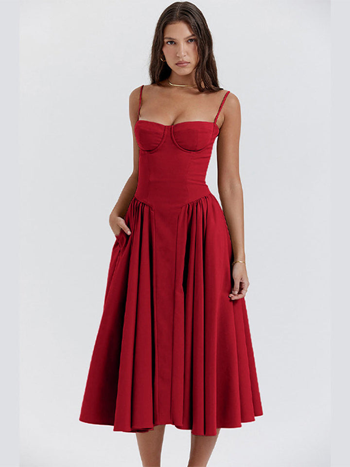 Wren | Women's Strappy Midi Dress Elegant