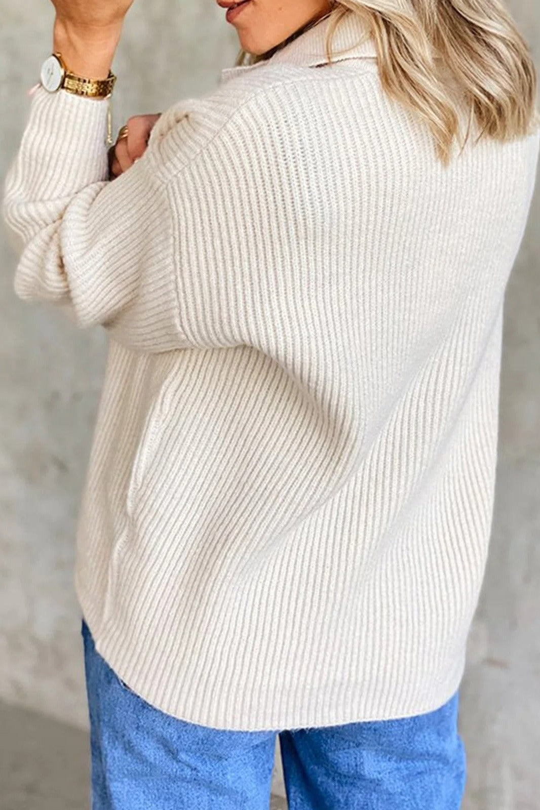 Briana™-Button Long Sleeve Sweater