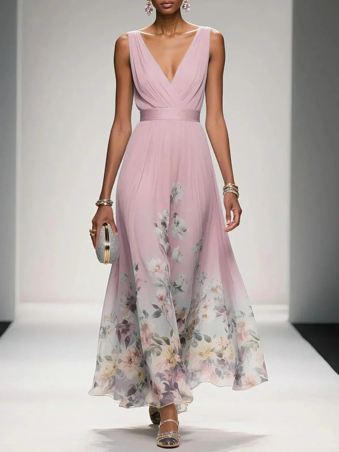 Elara | Women's Floral Print Wedding Guest Dress Elegant